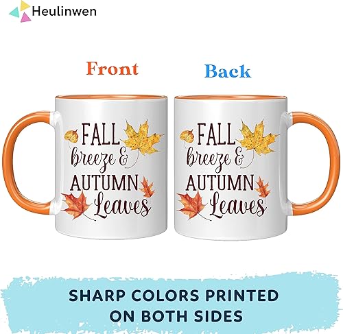 Miniatura 3 de Taza de café otoñal con brisa de otoño y hojas de otoño, taza de café de calabaza, decoración única de otoño, decoración de calabaza, Acción de