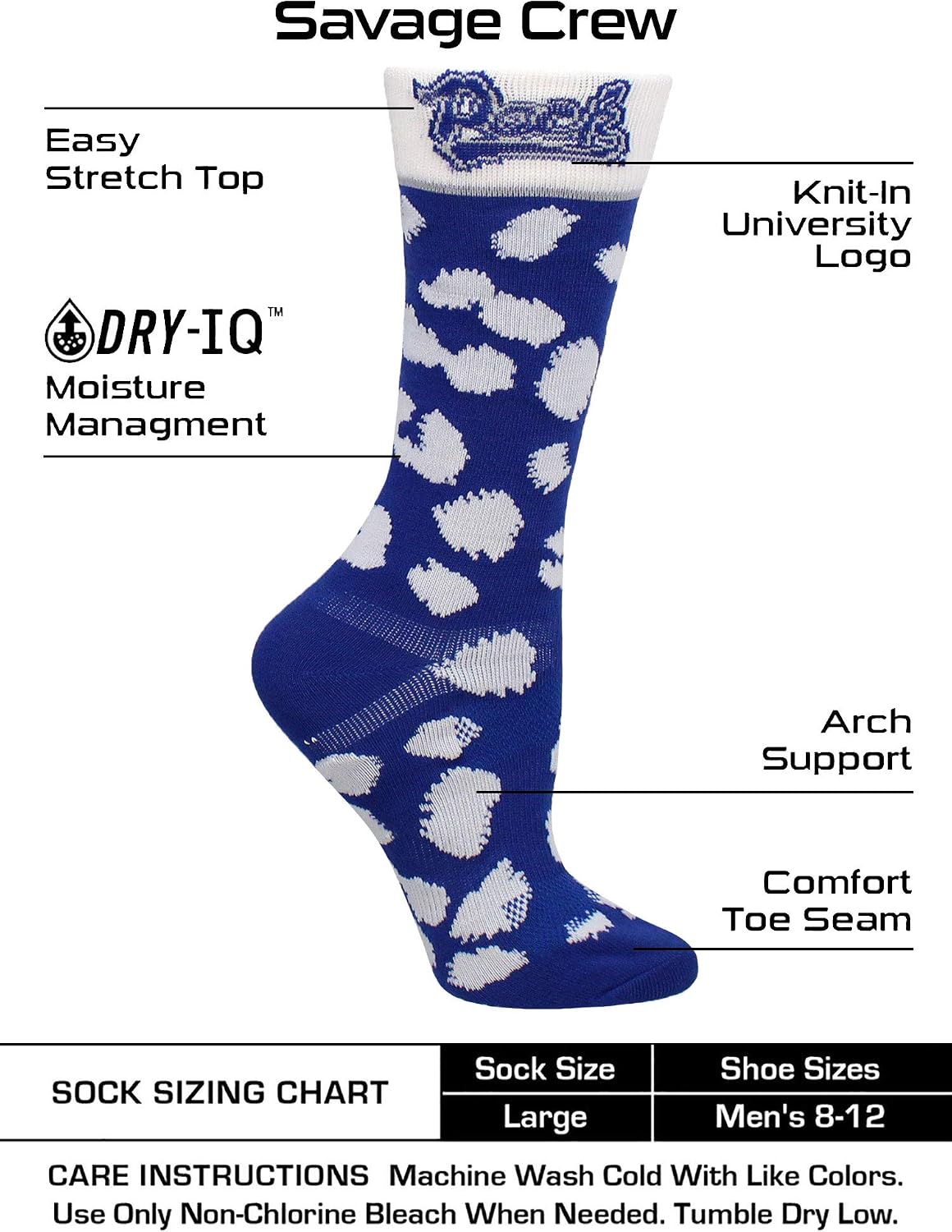TCK Nevada Wolf Pack Socks Womens Savage Crew Socks