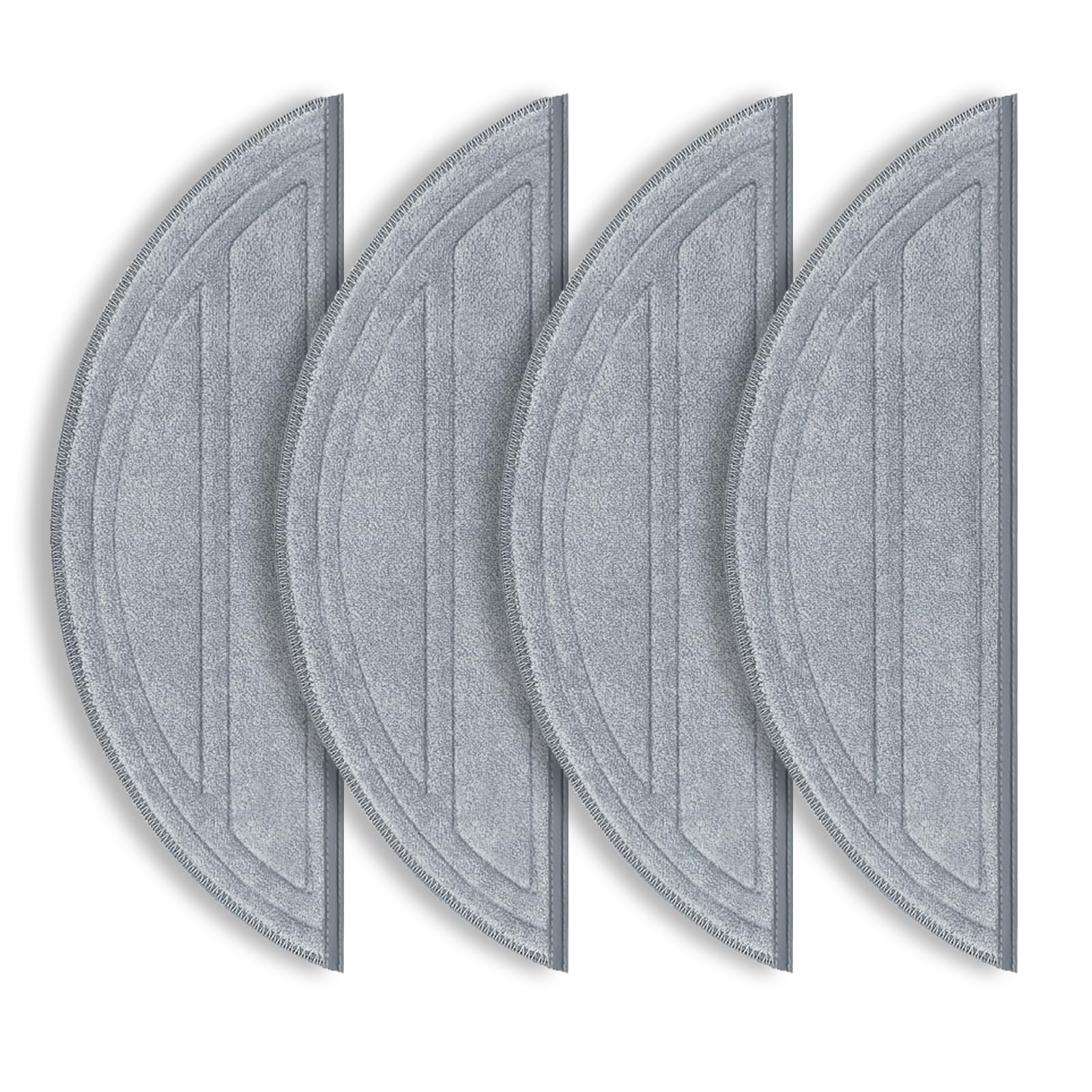 4 Pack Replacement Microfiber Mop Pads Compatible with Roborock Q10 S5 / Q10 S5+ / S8 Pro / Q10V / Q10 VF / S8 Pro+ / Q10V+ / Q10 VF+ / Q10 VF5+ MX Robot Vacuum Mop Cloths Accessories