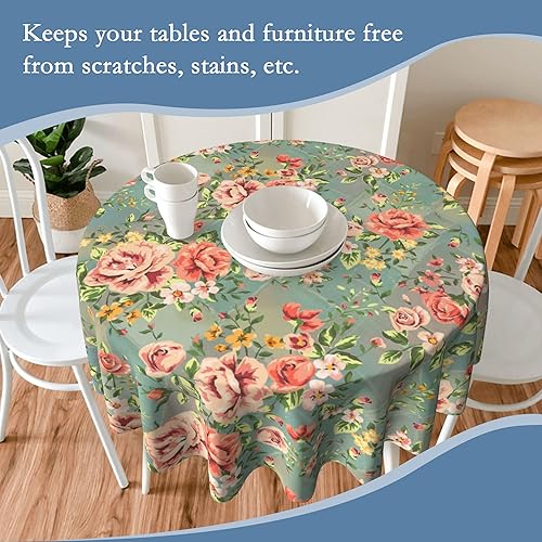 Miniatura 63 de Mantel étnico africano redondo de 60 x 60 pulgadas, impermeable, decorativo para fiestas y campamentos, mesa de comedor, decoración del hogar Étnica