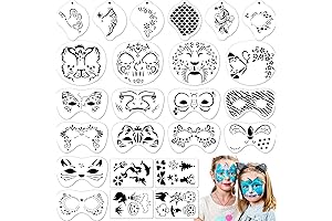 Halloween Face Paint Stencils for Exquisite Day of the Dead Designs Marspark Reusable 24 Pack