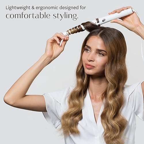 Miniatura 7 de T3 SinglePass - Rizador profesional de mezcla personalizada, rizador de barril largo de cerámica con ajustes de calor ajustables para rizos y ondas