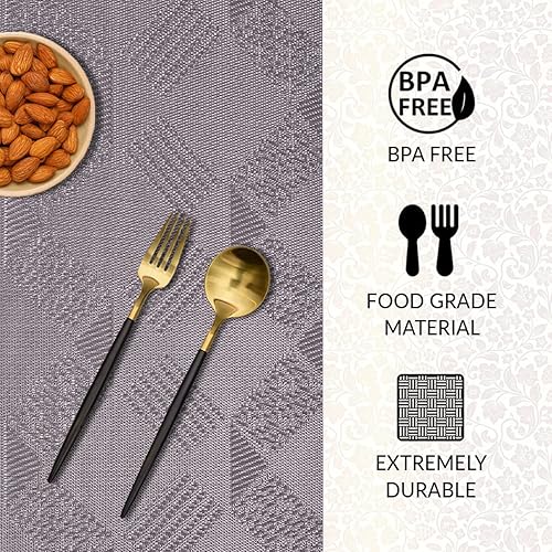 Miniatura 5 de Juego de 8 manteles individuales  Protector de mesa para decoración de cocina, resistente a los arañazos, a las manchas al calor, lavables,