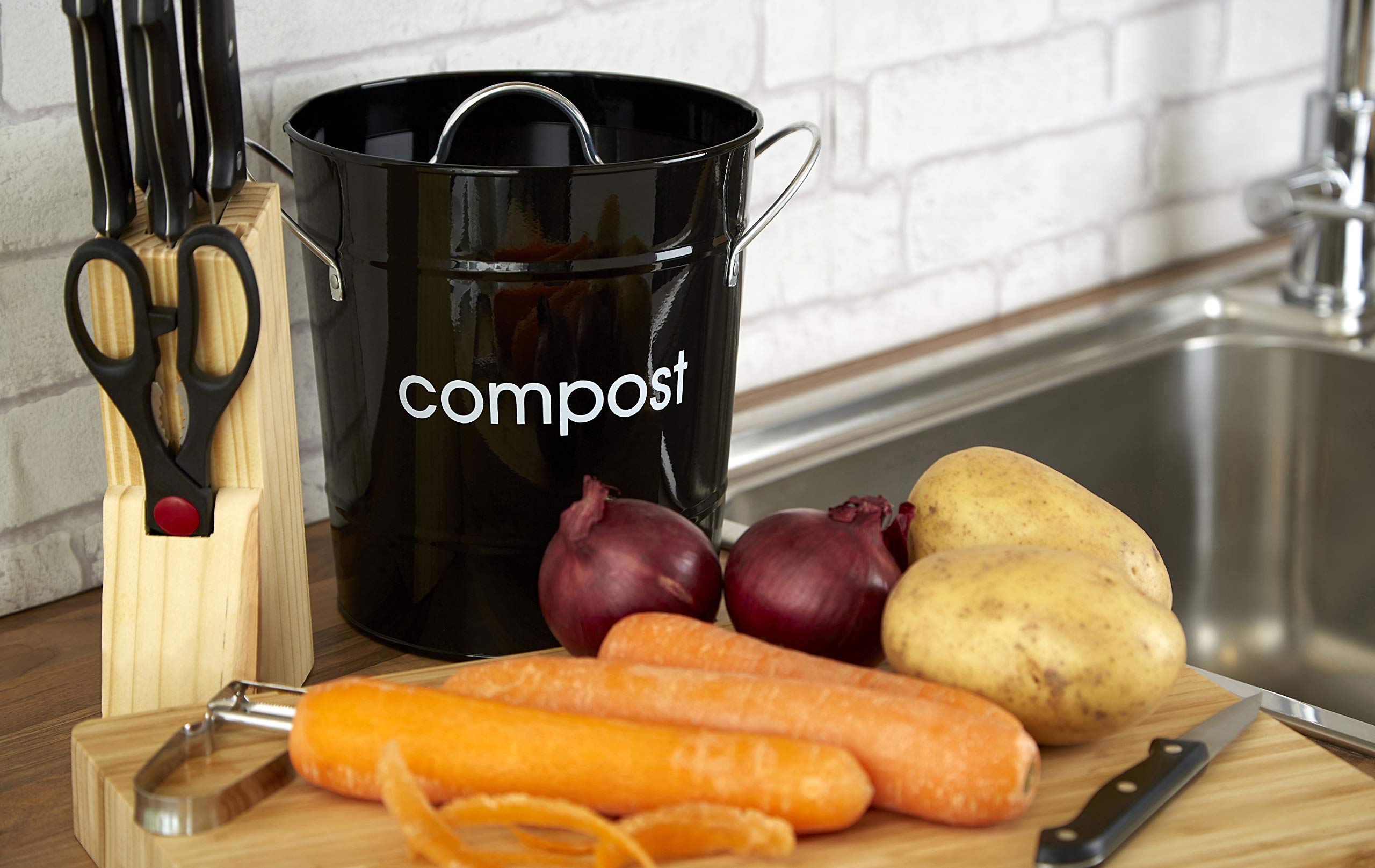 Premier Housewares 0510014 Bac à Compost en Acier Galvanisé Noir