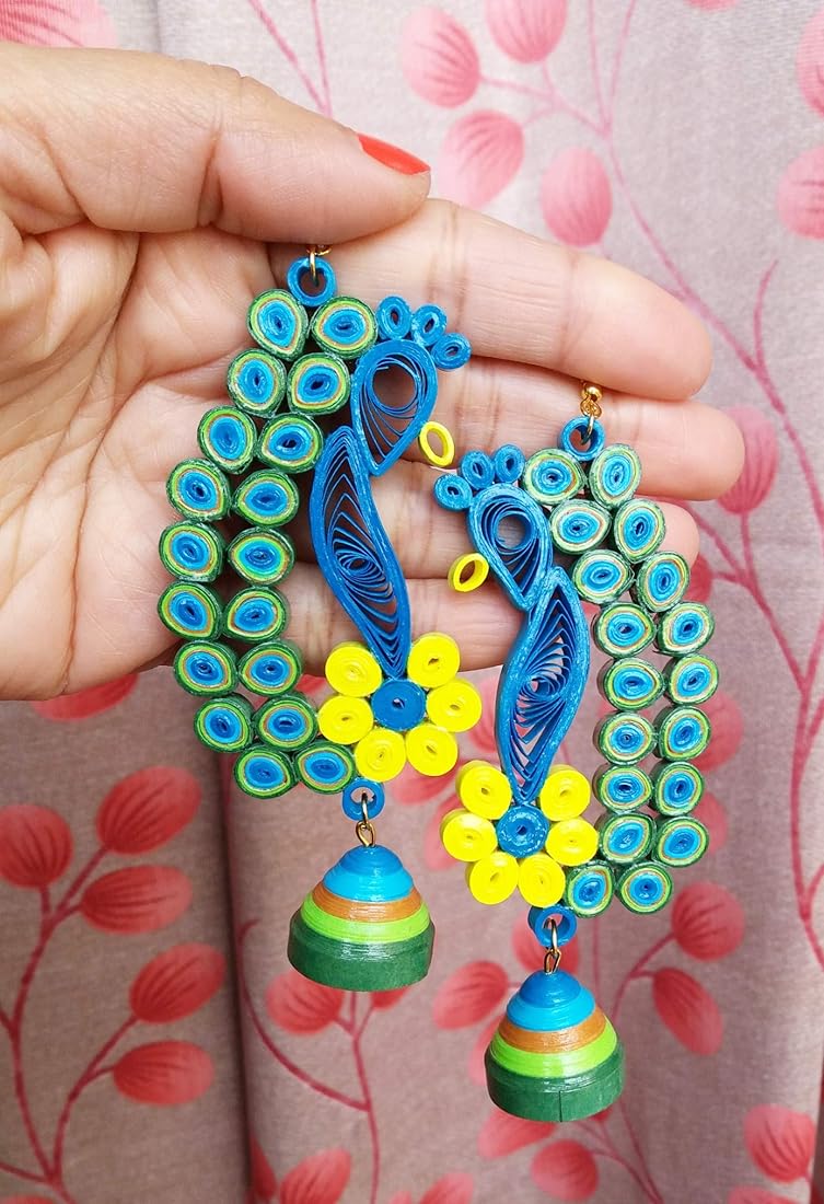 Discover 89+ quilling paper peacock earring 3tdesign.edu.vn
