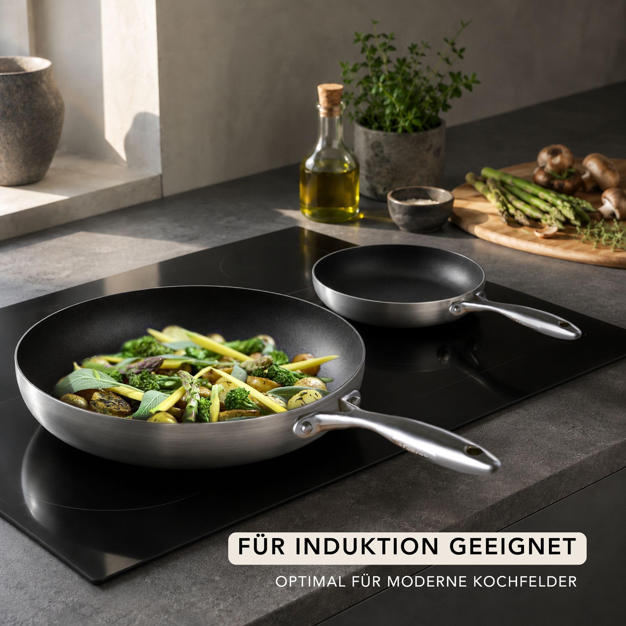 SCANPAN CTX Pfannen-Set 2-tlg., 20 + 28 cm, Induktion, 5-Schicht, Ofenfest