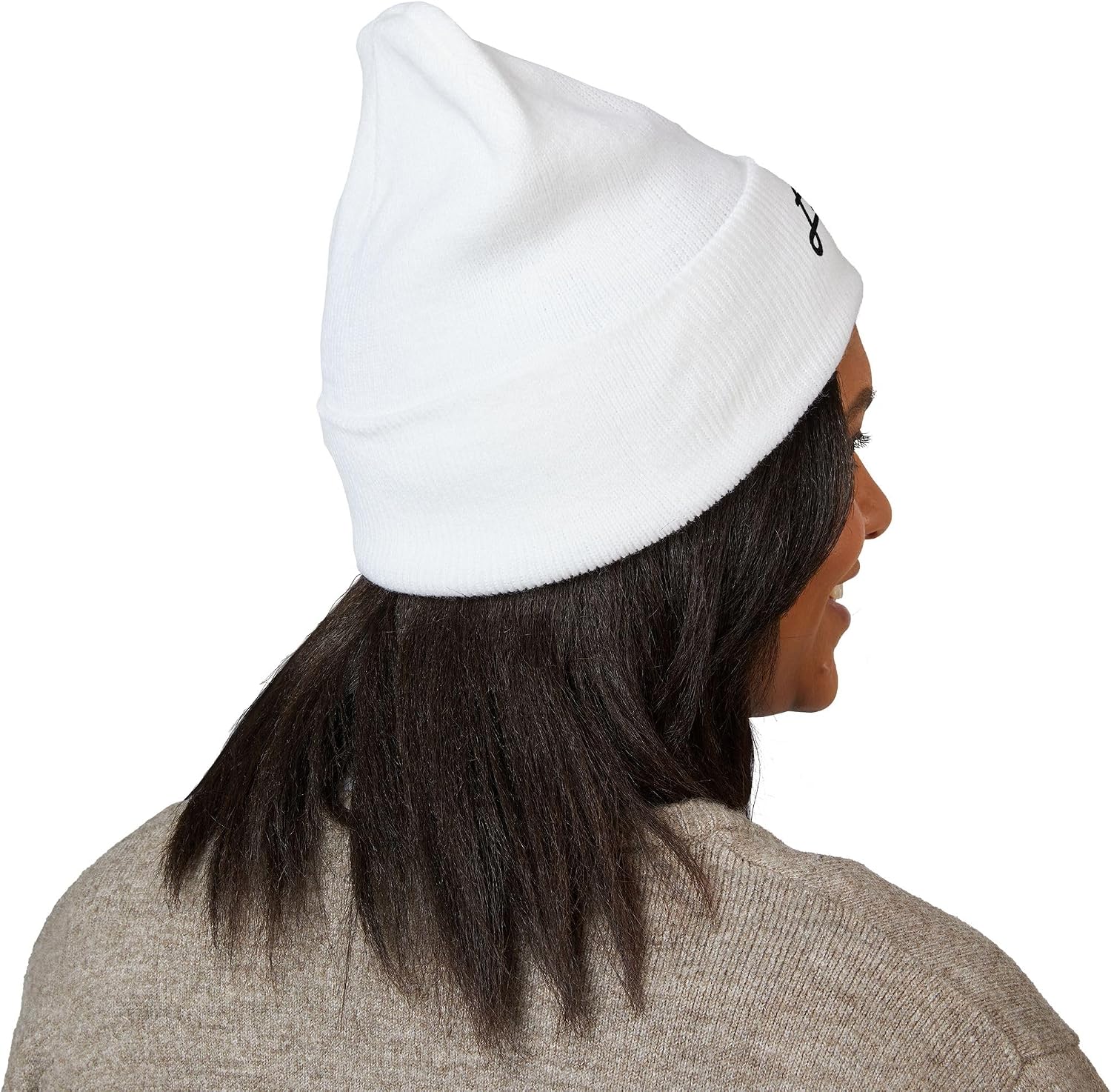 Classic Cuffed Beanie Hat - Lil Sis Embroidery Message
