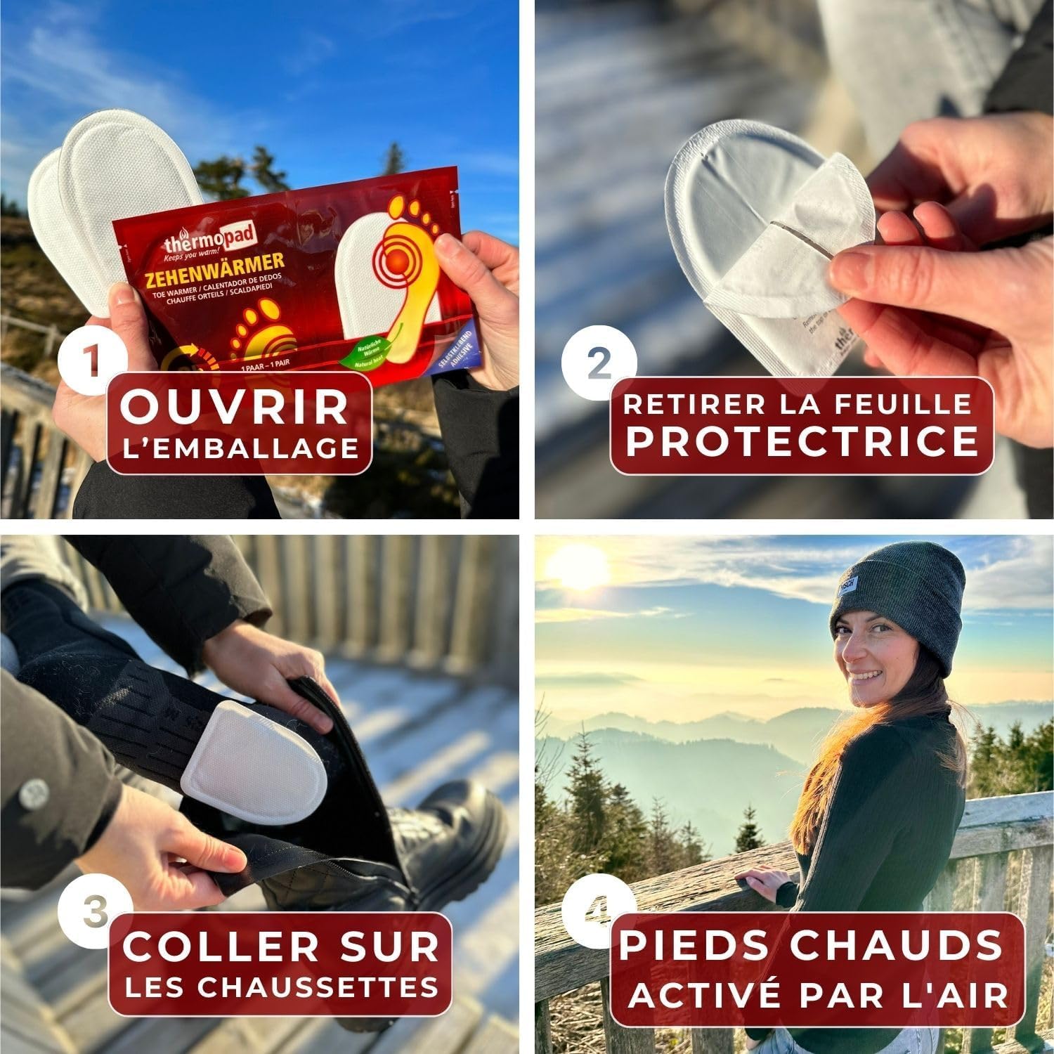 THERMOPAD Chauffe Orteils – L'ORIGINAL : 5, 10 ou 30 Paires de chaufferettes pour jusqu'à 9 Heures de Chaleur dans Tous Les Chaussures - pour Les Chaussures de Ski et Les Bottes