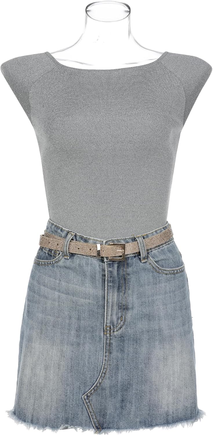 Women Rhinestone Belts, Bling Crystal Sparkly Diamond Shiny Soft Waistband for Party Jeans Dresses - Image 5