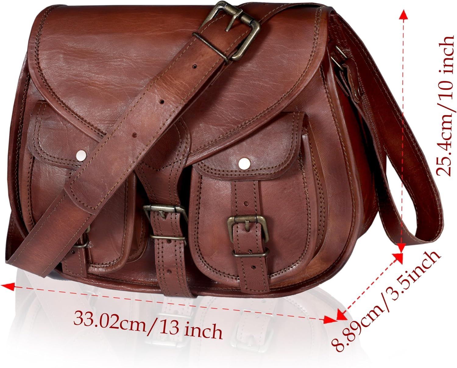 Women Leather Crossbody Satchel Ladies Purse Women Shoulder Bag Tote Travel Purse Genuine Leather Handbags 14 Inch - Image 6