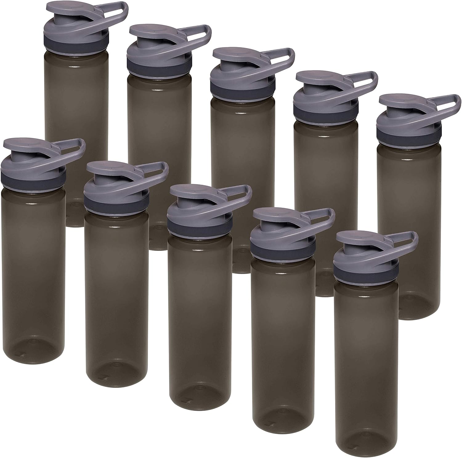 DISCOUNT PROMOS Sports Water Bottles 22 oz. Set of 10, Bulk Pack - Reusable, Leak proof, With lids - Blue