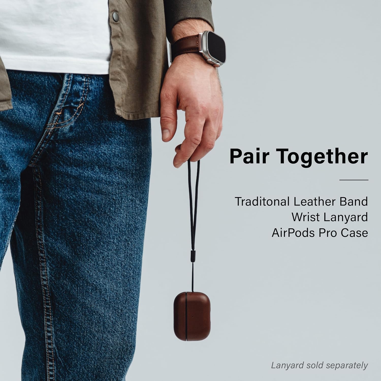 KORDIZ Leather Impact Airpods Pro 2nd Generation Case | Compatible with Airpods Pro Case 2nd Gen | Genuine Leather | MagSafe | Full Drop Protection | Airpod Pro Case (Dark Brown)