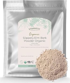 Starwest Botanicals Organic Slippery Elm Bark Powder - Bulk 1 lb Bag | Traditional Herb for Tea & Recipes, Enjoy with Milk & Sweetener, Certified Kosher, Non-GMO