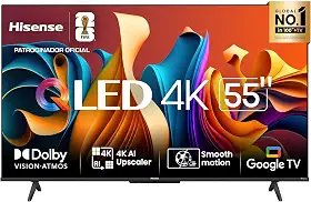 Hisense Smart TV UHD 4K QLED 55" Polegadas 55Q6N Google TV com HDR10+, Dolby Atmos, Sports Mode, Game Mode Plus e Compatível com Alexa