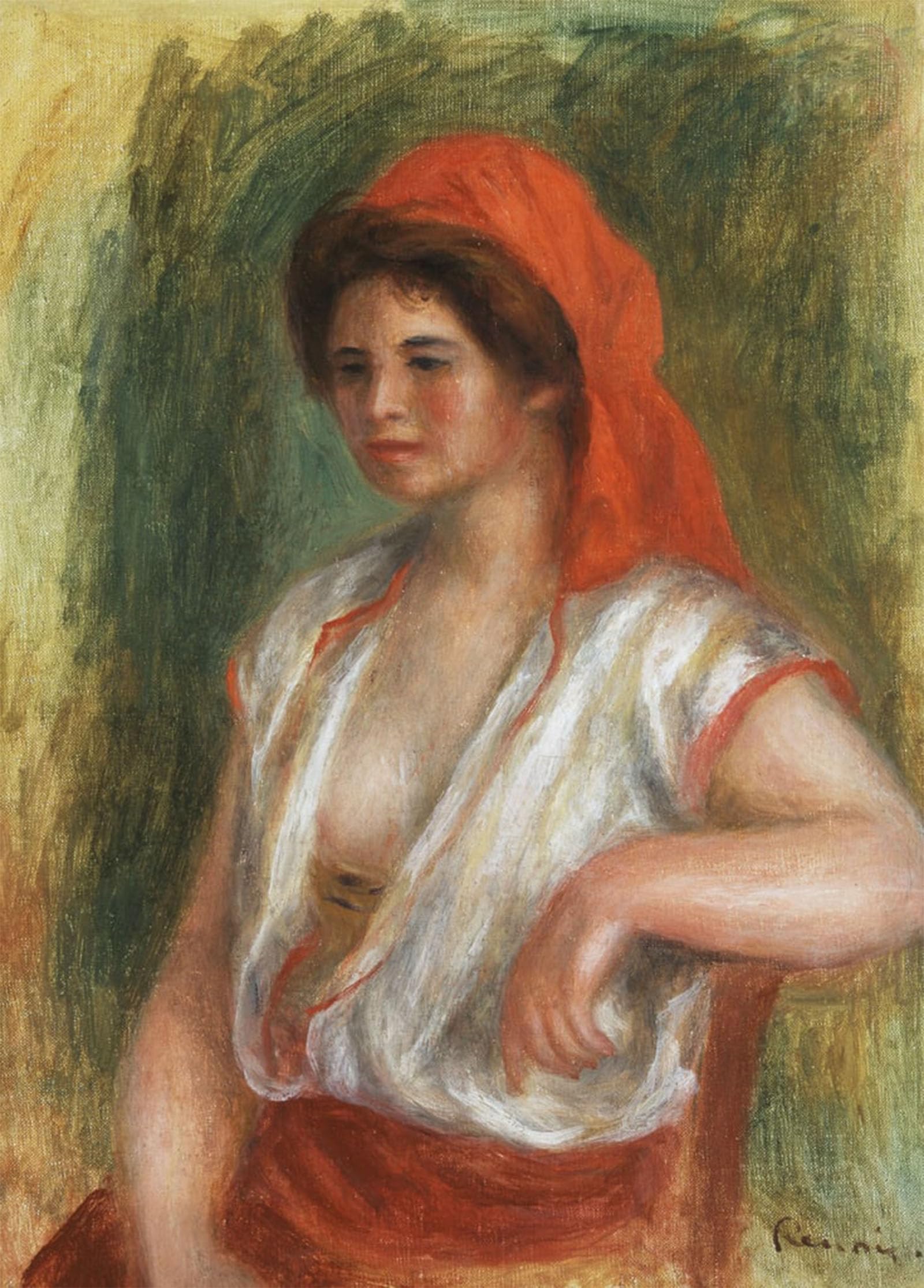 SERENDIPITP Retro Picture Poster Wall Art Pictures Painting the Beautiful Sicilian by Pierre Auguste Renoir Wall Art Canvas Print for Wall Decor 60x90cm