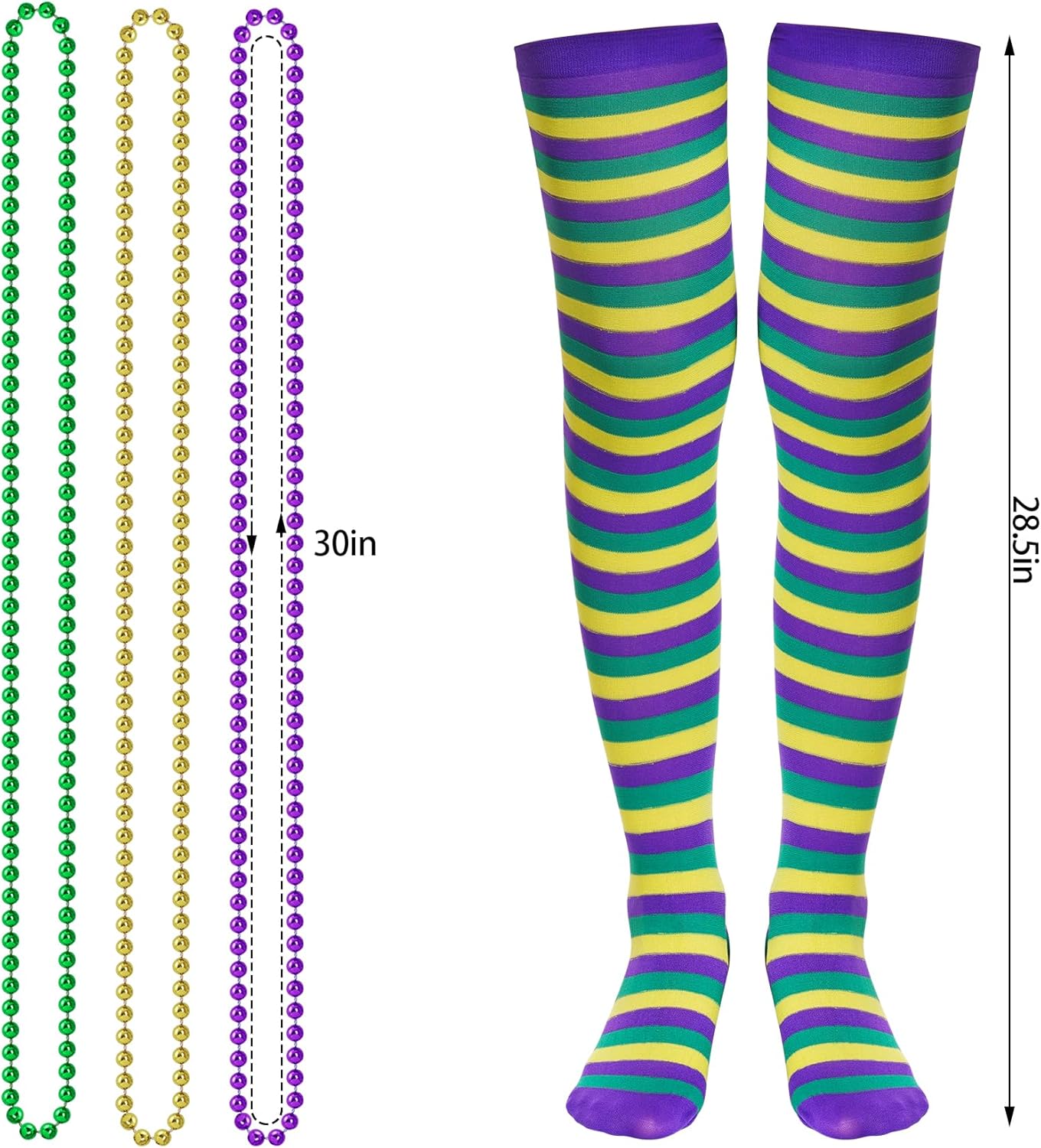 Yolyoo Mardi Gras Costume Accessory Set Tutu Skirt, Faux Feather Headband, Mask,Mardi Gras Beads,Feather Boa for Women(Style 4) - Image 4