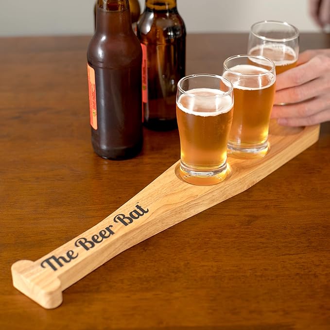 Sudopo The Beer Bat Baseball Beer Flight Set with Hardwood