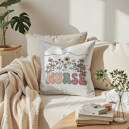 Miniatura 2 de Fundas de almohada decorativas para enfermeras registradas de 18 x 18 pulgadas, fundas de almohada de regalo de agradecimiento para enfermeras,