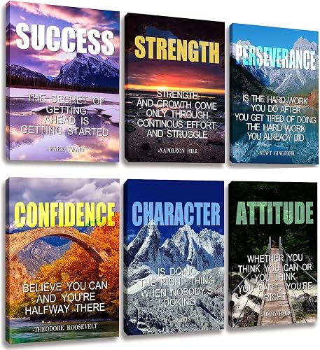 Arte de pared con citas inspiradoras, pintura motivacional de pared, lienzo de p