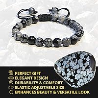 Vista 192 de Adjustable Crystal Bracelet – Gemstone Bead Bracelet with Adjustable Macrame String – Chic Gemstone Bracelet for Men and Women – 8mm Round Healing