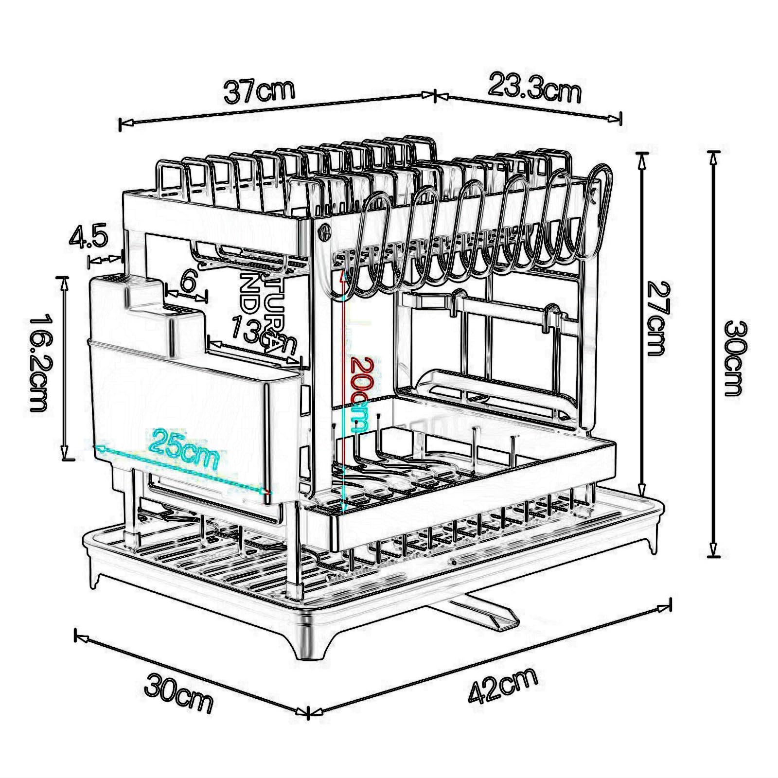 Escurridor de Platos para encimera de Cocina, escurridor de Platos de Acero Inoxidable, escurridor de Platos para encimera de Cocina, caño Giratorio Ajustable
