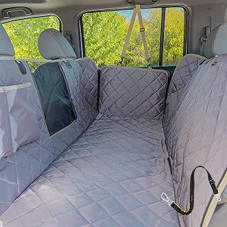 Waterproof Dog Seat Cover for Back Seat with Mesh Window,Stain Resistant Dog Car Hammock, Nonslip Pet Car Seat Cover for Car/SUVs/Trucks
