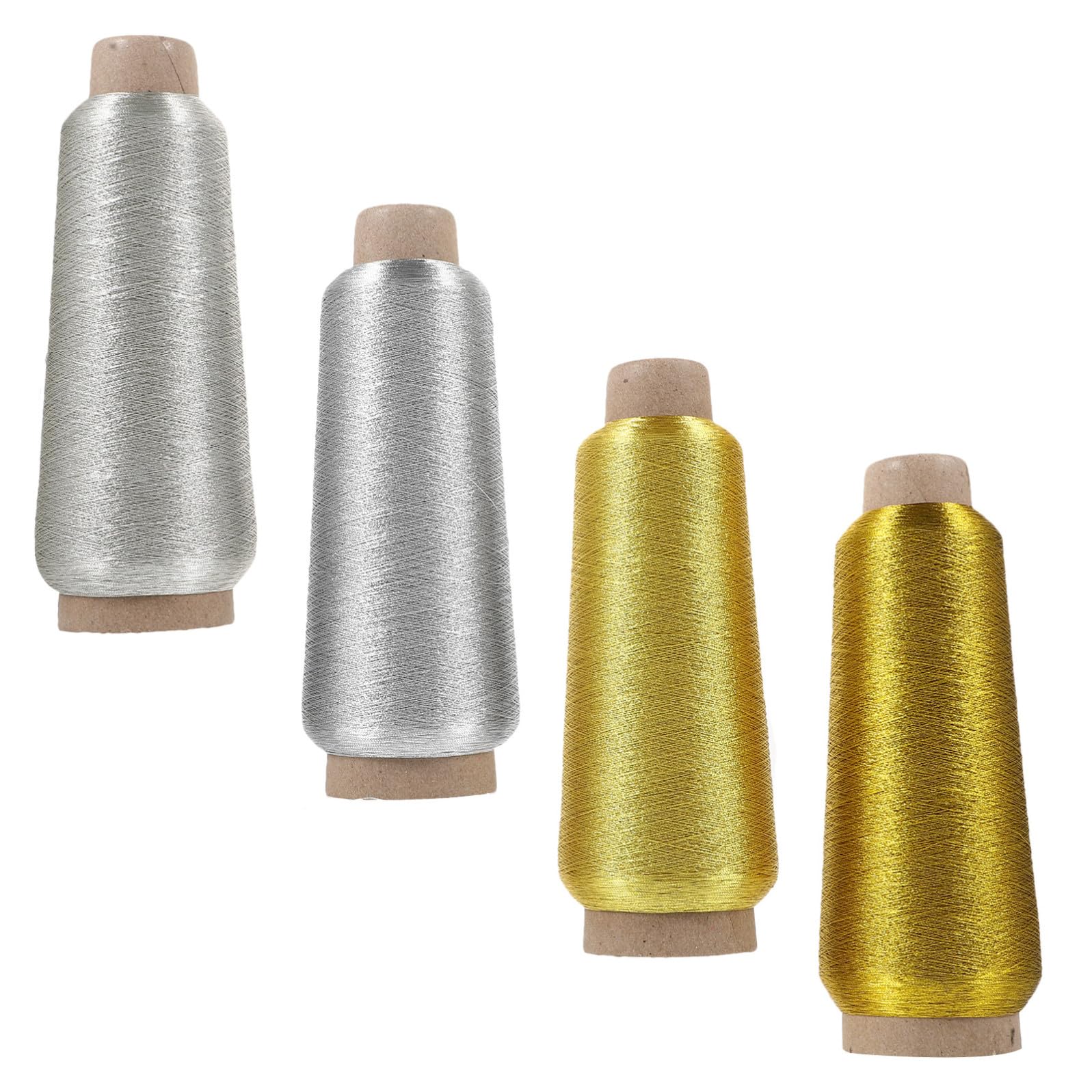 Kichvoe 4rotoli Filo da Ricamo Metallico per Cucito e Handcraft Filo Sottile e Luminoso per DIY e Leggero per Ricamo Mano e Decorazioni Casa