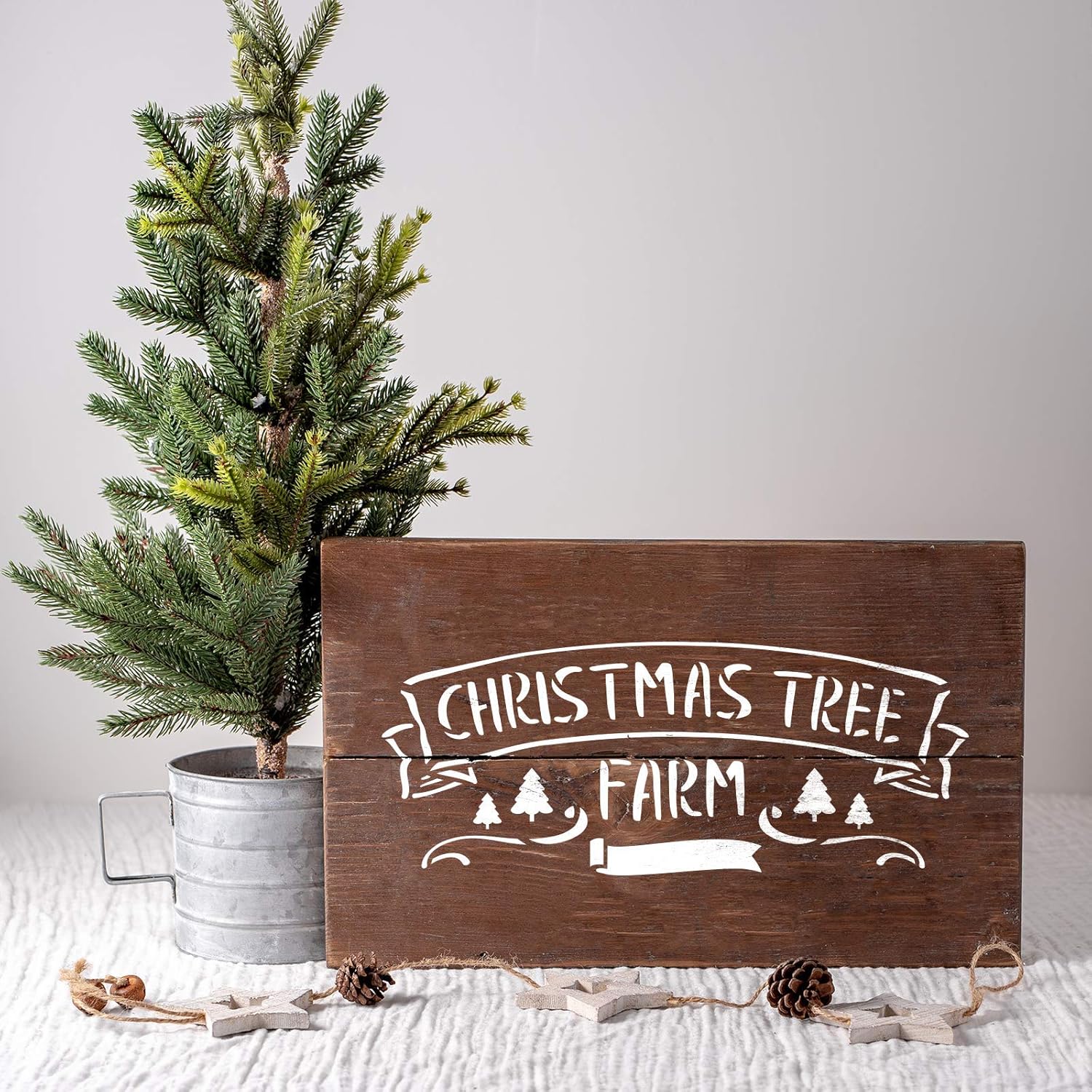 Christmas Tree Farm Stencil - Craft Ideas, Christmas Stencil Template, Christmas Porch Sign, Stencils for Painting