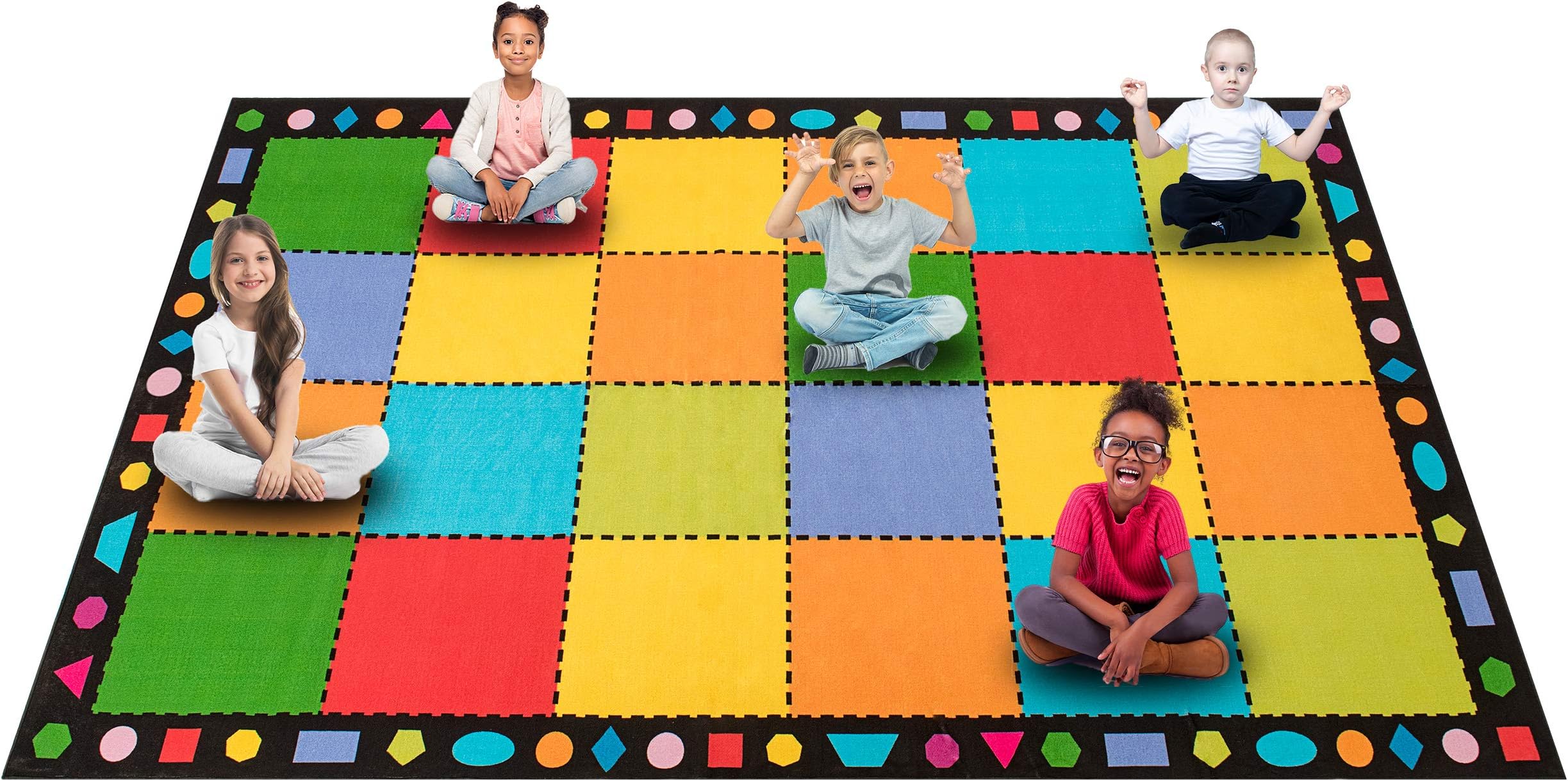 Classroom Rug 7.5x13ft Large Classroom Carpet Elementary Suitable for Rainbow or Colorful Classroom Theme