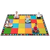 Booooom Jackson Classroom Rug 7.5x13ft Large Classroom Carpet Elementary Suitable for Rainbow or Colorful Classroom Theme
