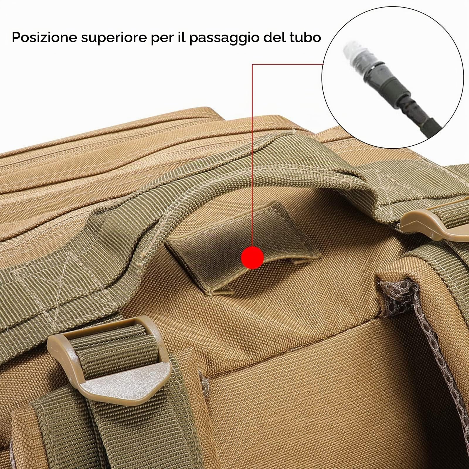 G4Free Molle - Zaino da 40 litri, grande molle, a tracolla, per escursionismo, campeggio, trekking, caccia, Pelle, 40, Zaino da viaggio