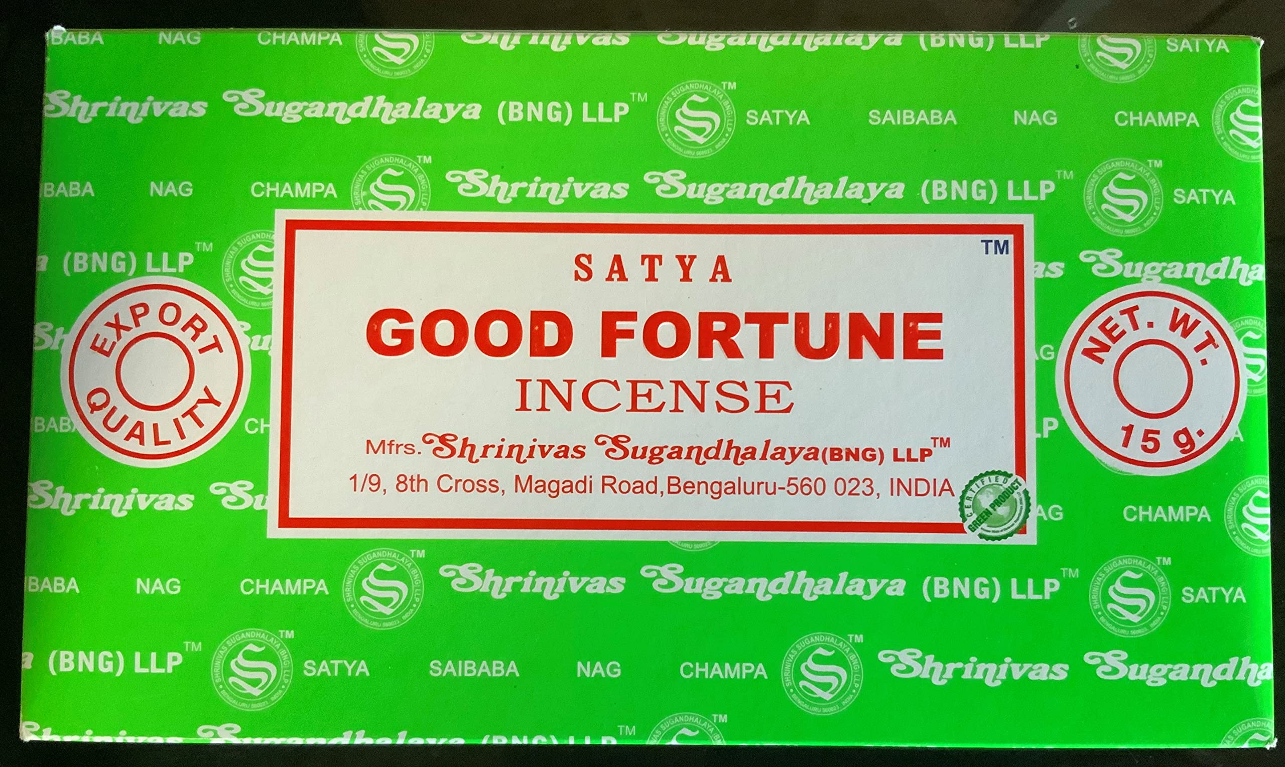 Satya Yellow Incense Sticks 12X15 Gm Per Box. Genuine Massala Hand Rolled Product With 3 Colour Seal On The Box (Good Fortune)