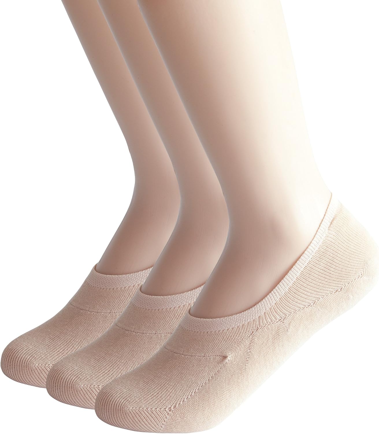 2econdskin Women's Casual No Show 3 to 8 Pairs Socks Non Slip Flat Boat Line