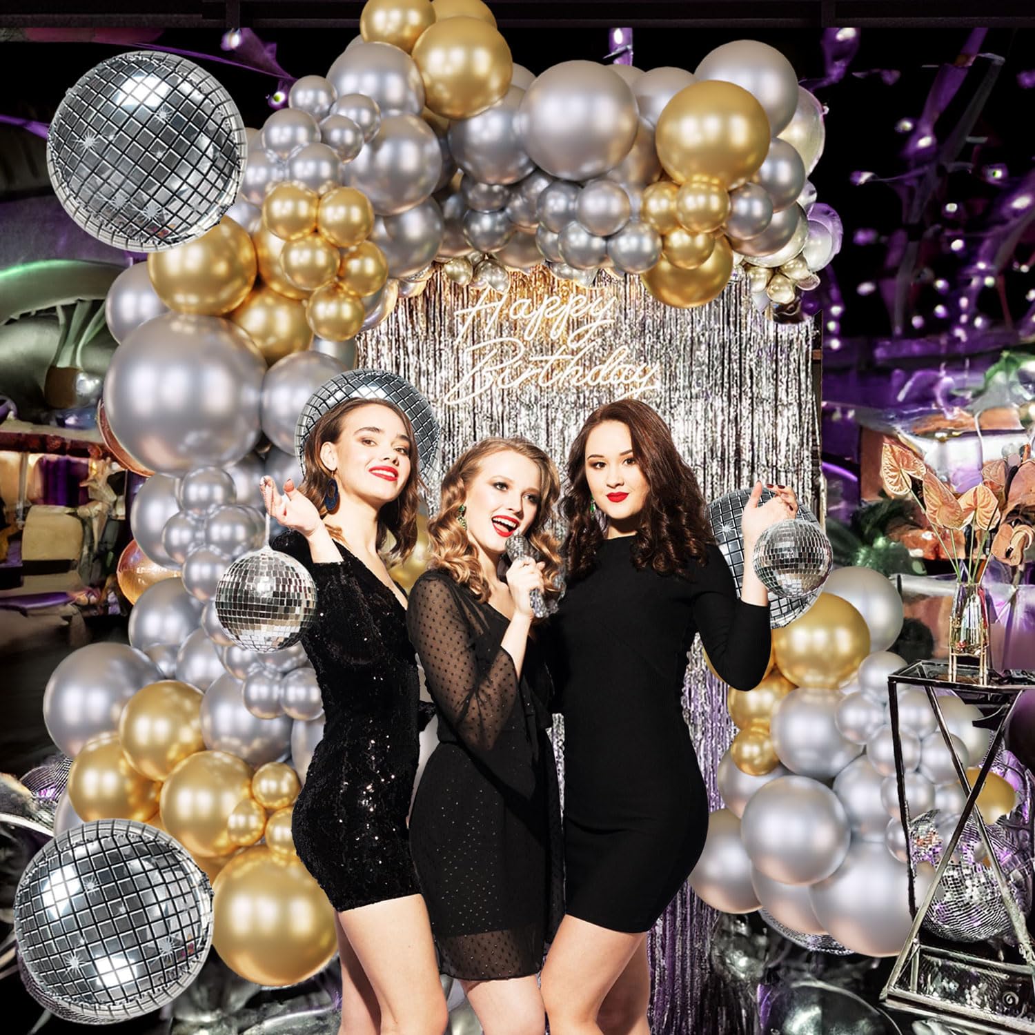 Amazon.com: 124Pcs Silver and Gold Garland Balloons Metallic