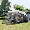 Car Tent Awning Sun Shelter - Universal Rear Tent with Storage Bag, 3-4 Person, Outdoor Travel Camping Waterproof Roof Top Tent for SUV,Jeeps etc. 118”x78.7”x78.7”,Beige