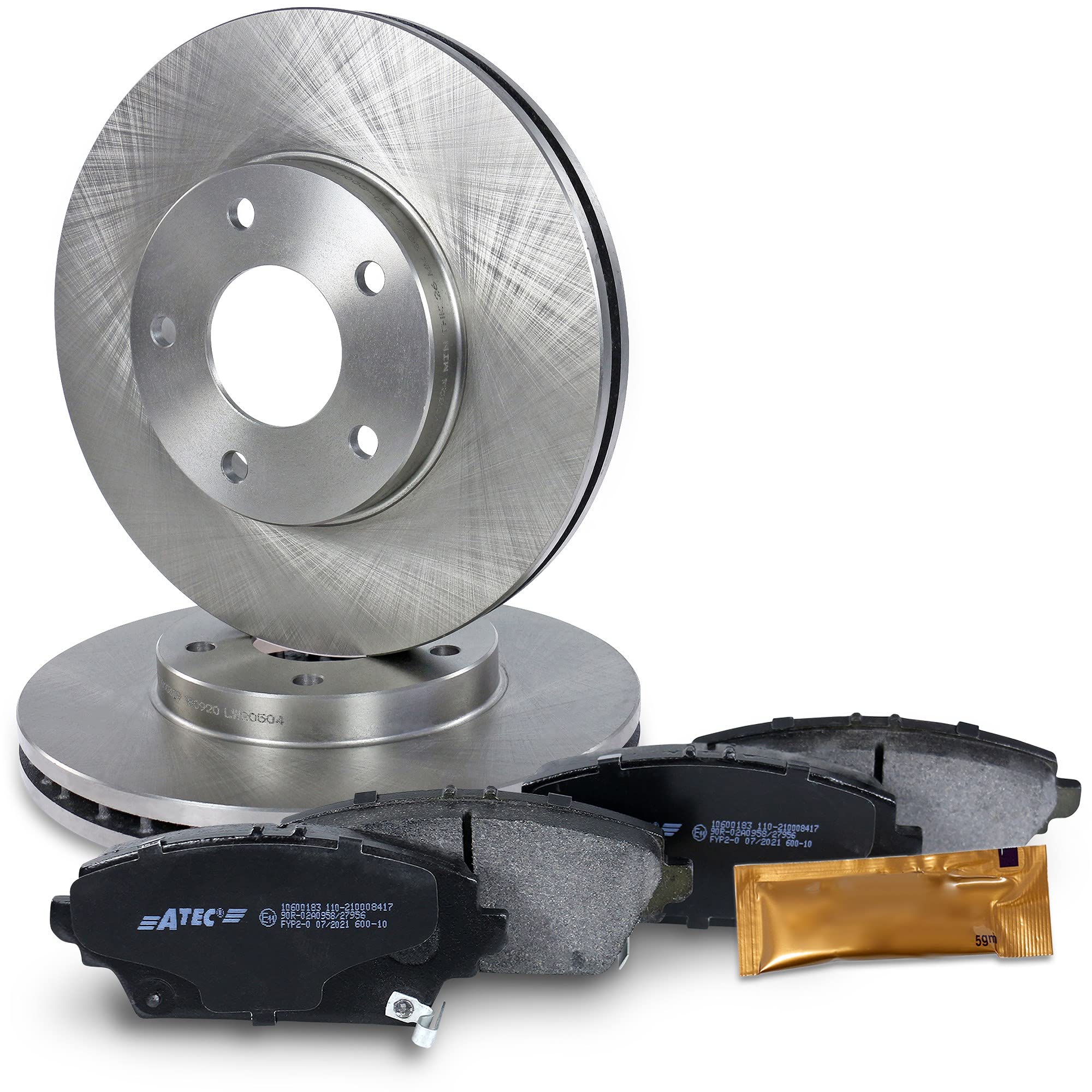 BESTPRICE eje delantero incl. discos de freno ventilados Ø 280 mm + pastillas de freno delanteras compatible con NISSAN ALMERA TINO (V10), PRIMERA (P12), PRIMERA Hatchback (P12), PRIMERA Estate (WP12)