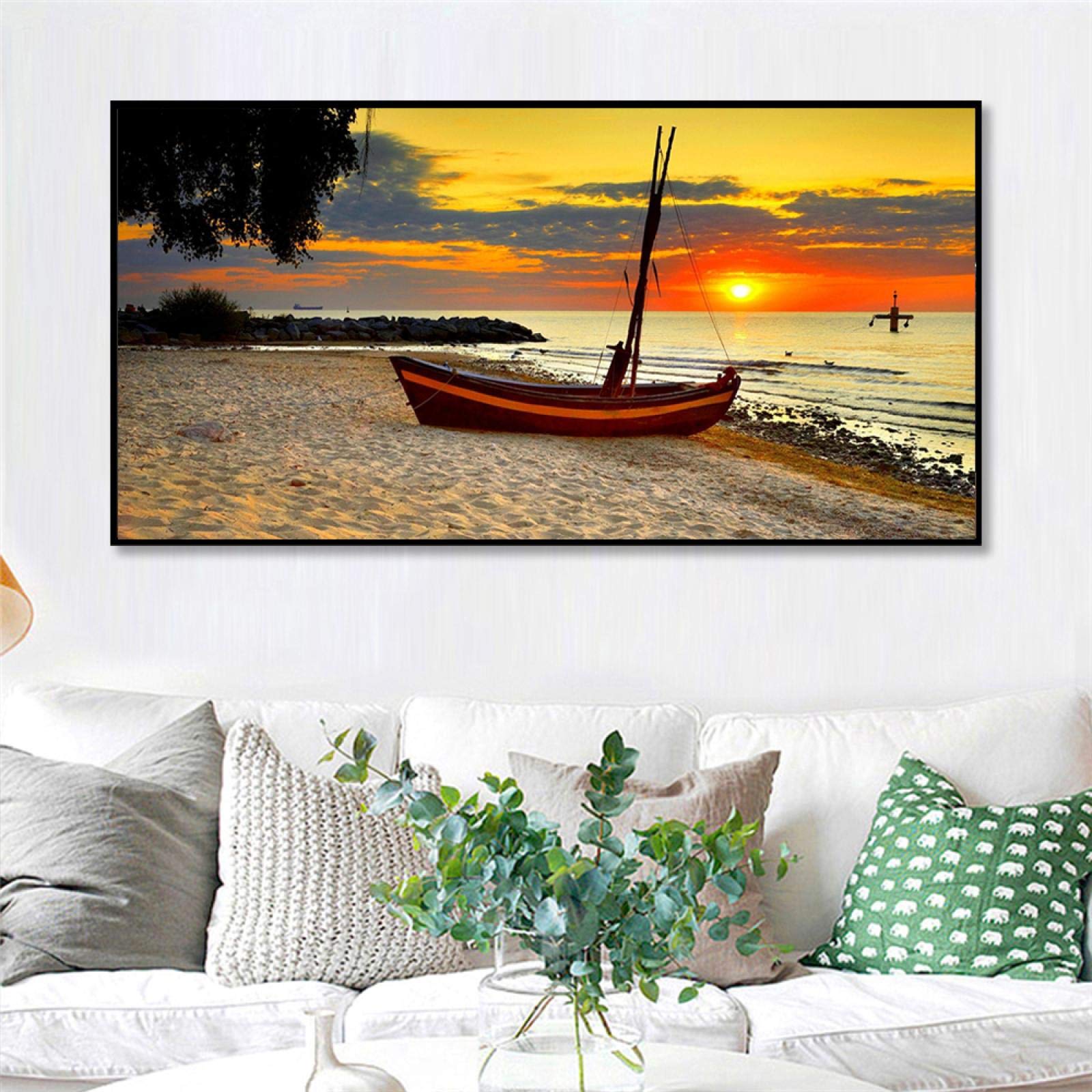 Lot De 3 Navires Impression Sur Toile - Tableau Sur Toile - Abstrait