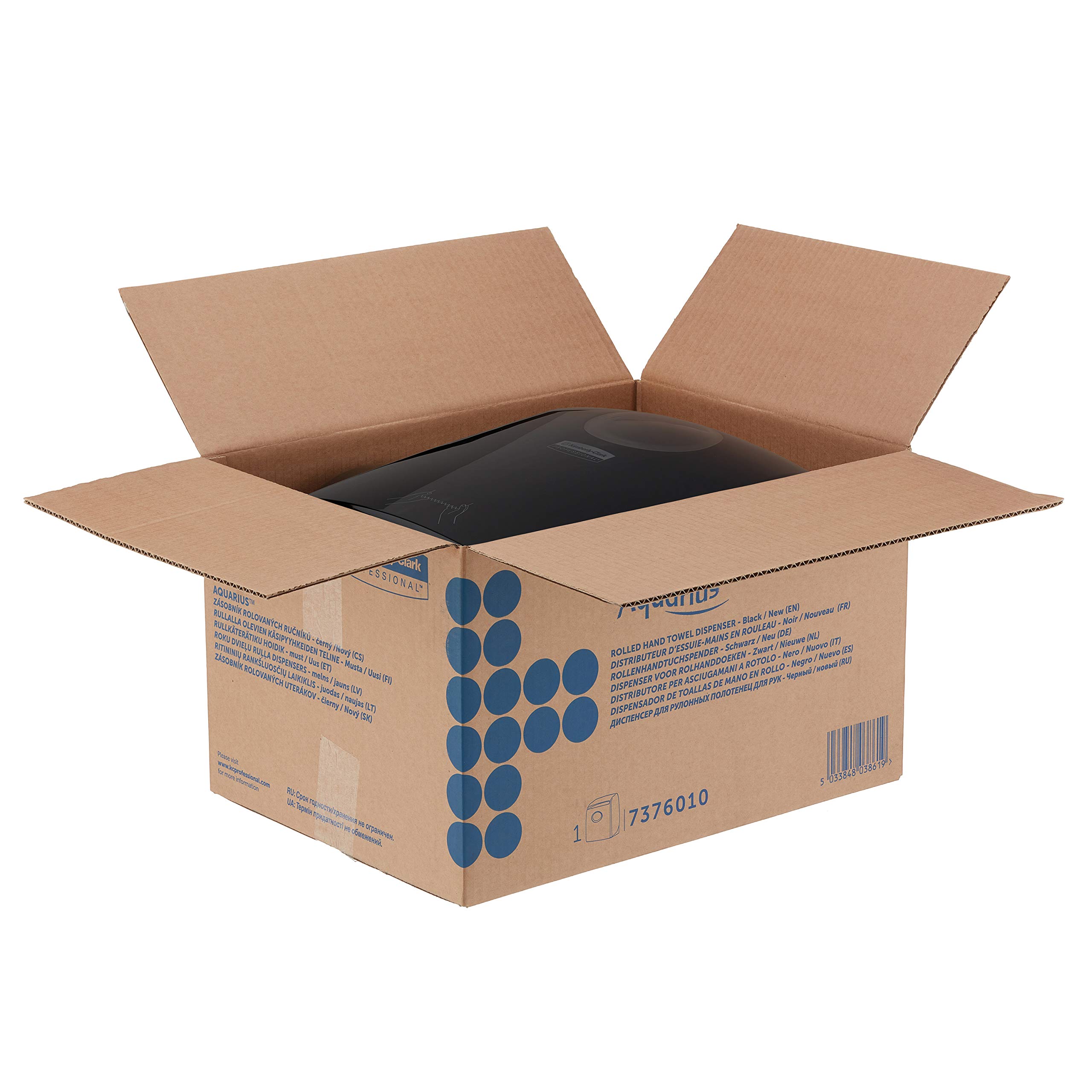 Aquarius 7376, dispensador de toallas secamanos en rollo, negro, 1 x 1 dispensador