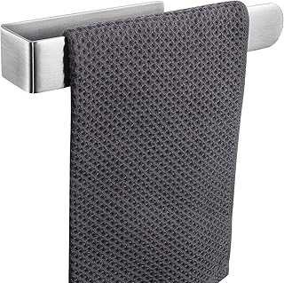 NearMoon Hand Towel Holder/Towel Ring Strong Hold Self Adhesive Bathroom Towel Bar, Thicken Stainless Steel Towel Rack- Sticky Towel Hanger, Contemporary Style, NO Drilling (Brushed Nickel)