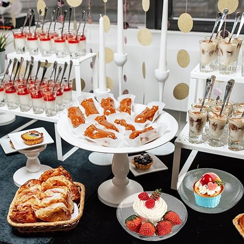 Miniatura 6 de Gerrii Paquete de 100 cuencos de plástico con purpurina dorada de 14 onzas, cuencos desechables para ensaladas, recipientes transparentes de alta