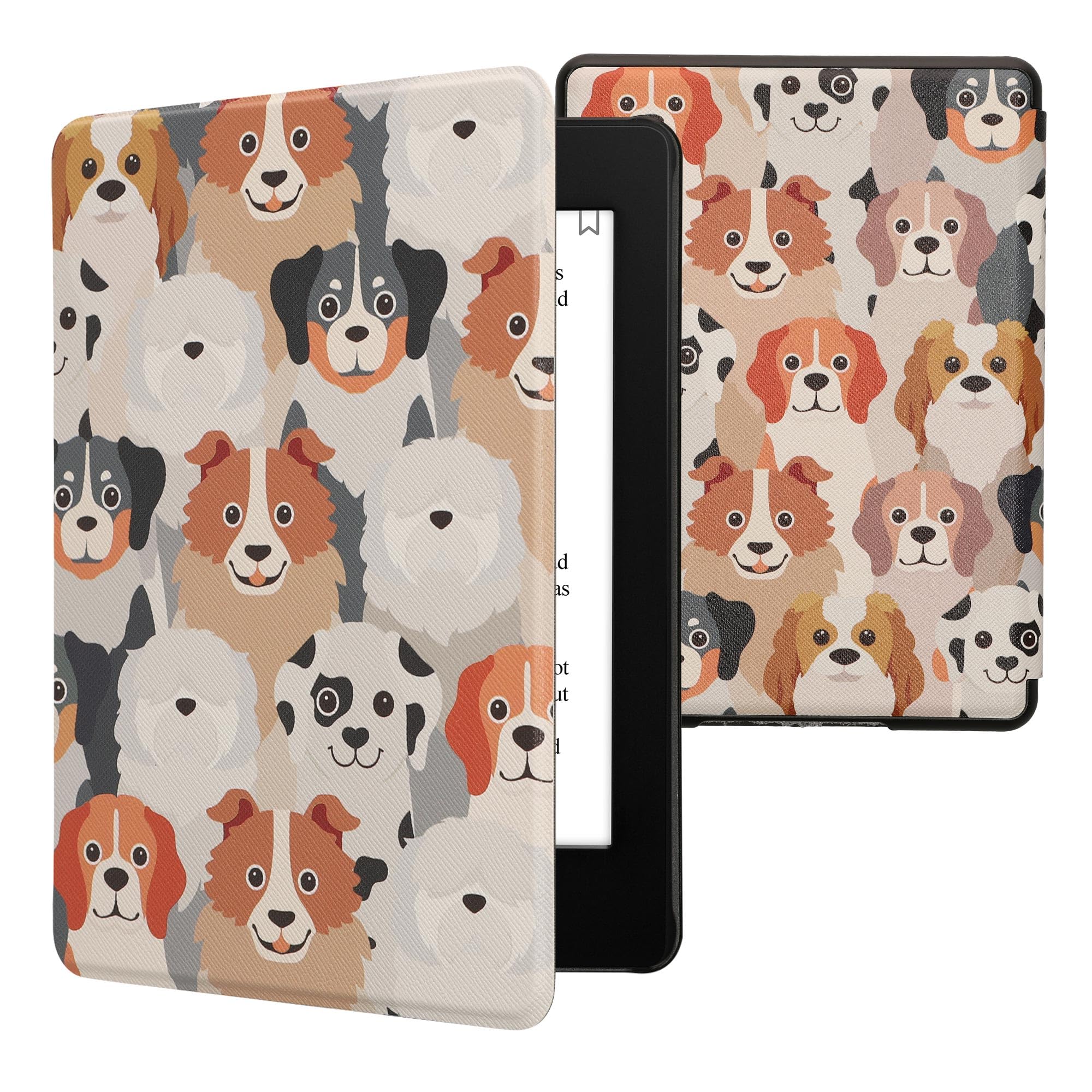 kwmobile Cover for Amazon Kindle Paperwhite (2024)/Colorsoft Case - eReader Cover with auto sleep funktion - Cosmic Nature with Blue/Grey/Black — view 38