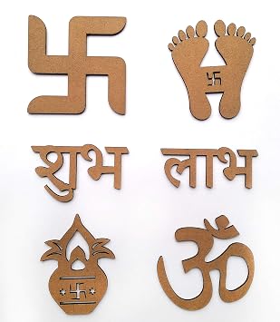 IVEI MDF Pack for Diwali and Festivals/Embellishments/Sathiya/Subh labh/Kalash/Om Medium