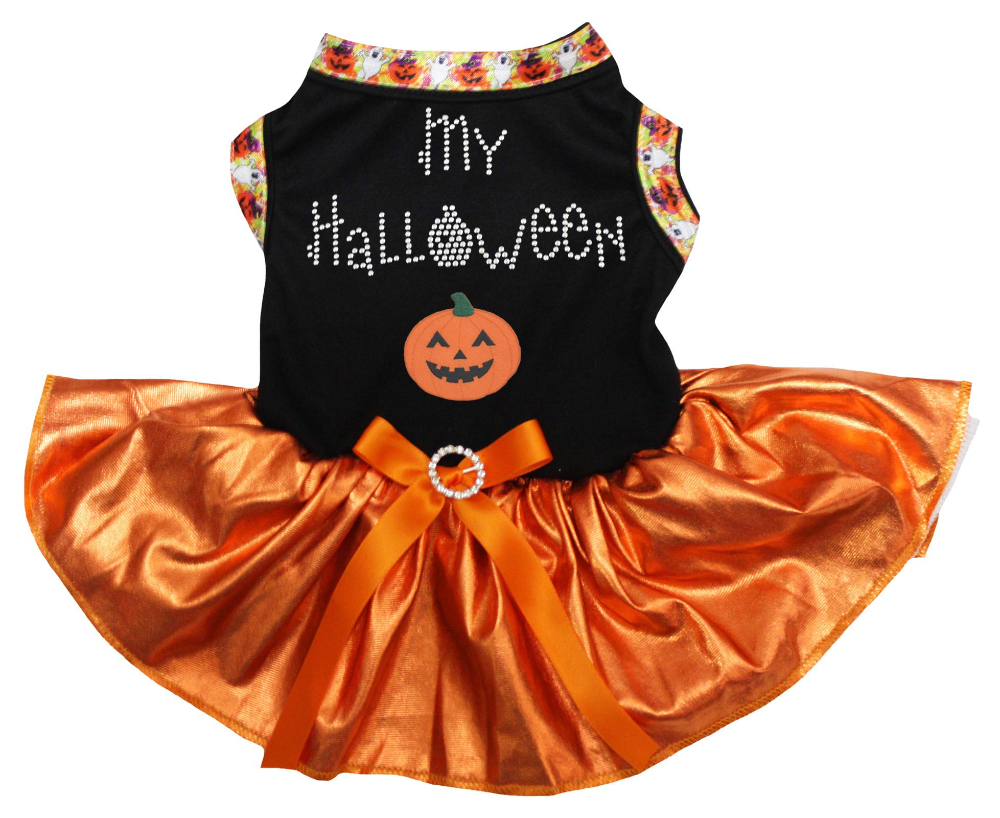 Robe de Halloween pour chien My Halloween Pumpkin noir et orange taille XXXL