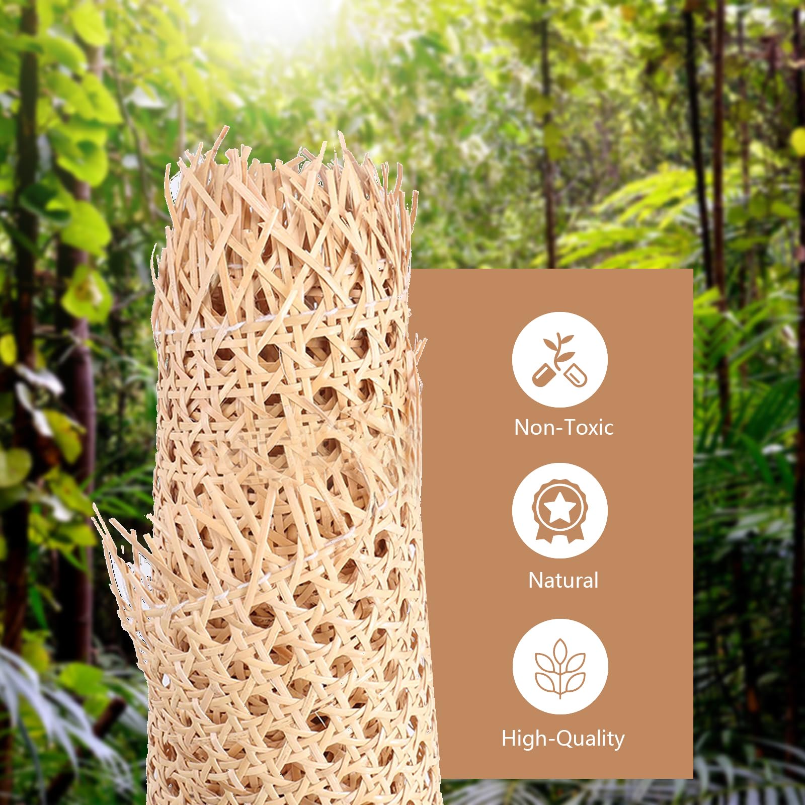 Rotolo di nastro in rattan intrecciato viennese, per fai da te, design a nido d'ape, 1,5 m x 35 cm, perfetto per artigianato, decorazioni per la casa e confezioni regalo