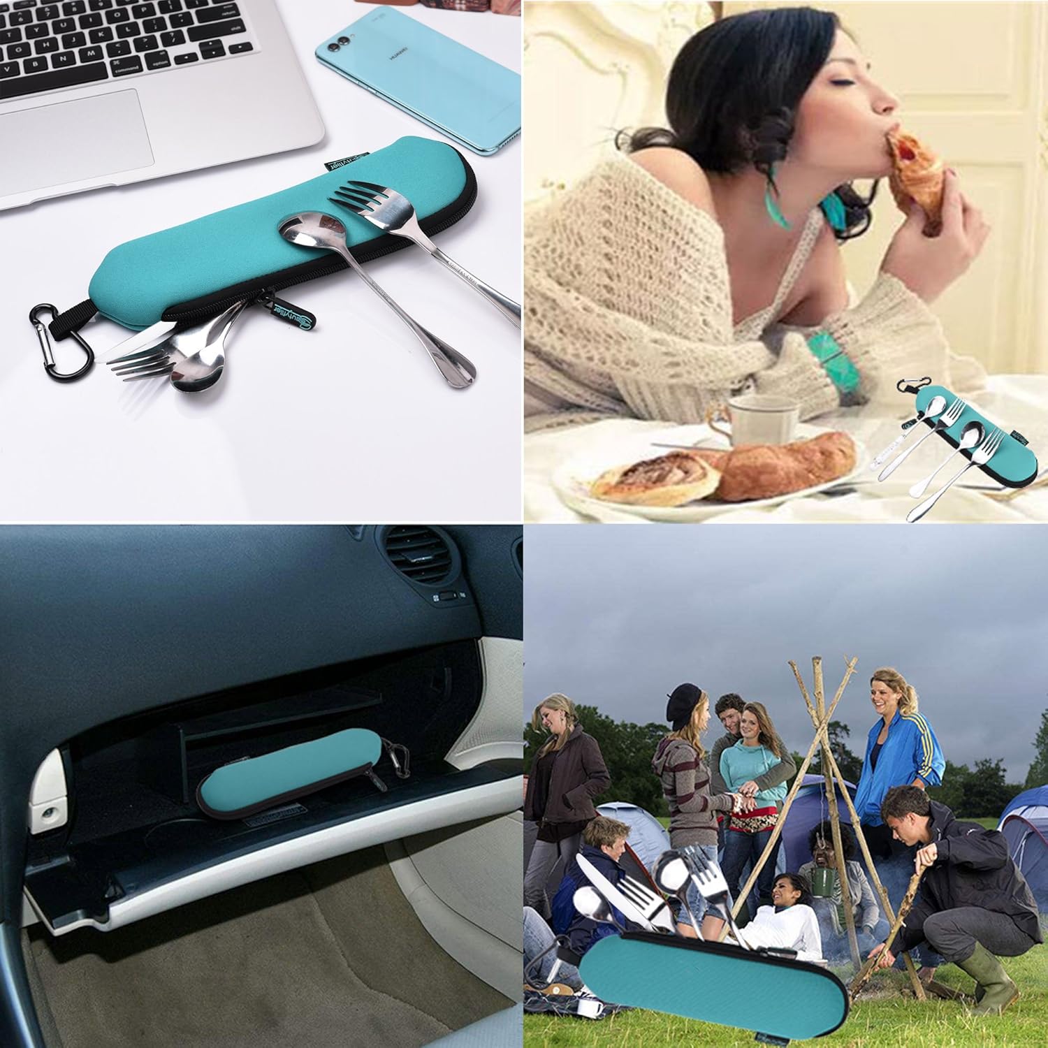 Neoprene Flatware Tableware Bag m Thi Collapsible Cutlery