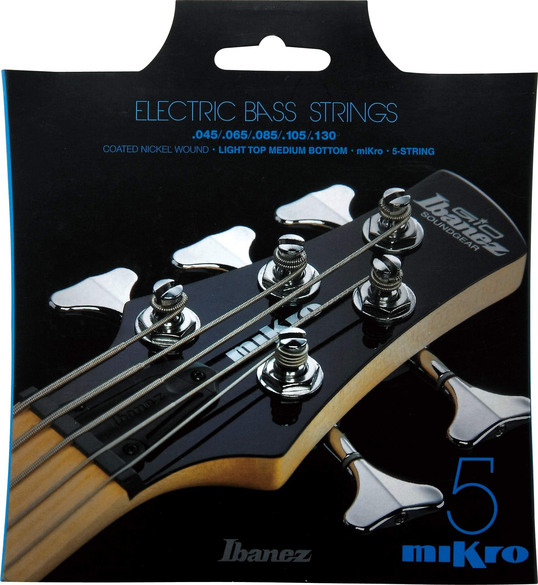 Ibanez Mikro Bass Guitar Strings IEBS5CMK IEBS Coated Nickel Bass Guitar Strings, Medium