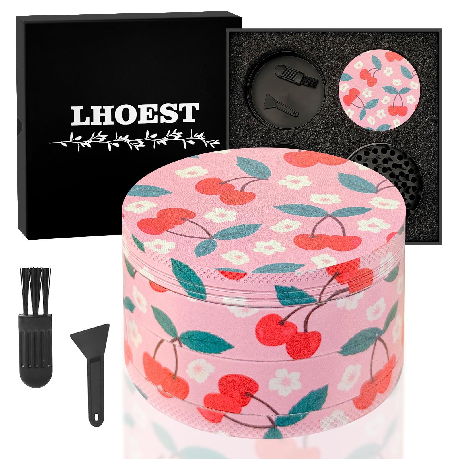 LHOEST Metal Grinder 63MM Crusher 40 Grinding Teeth Cool Grinder 4 Layers
