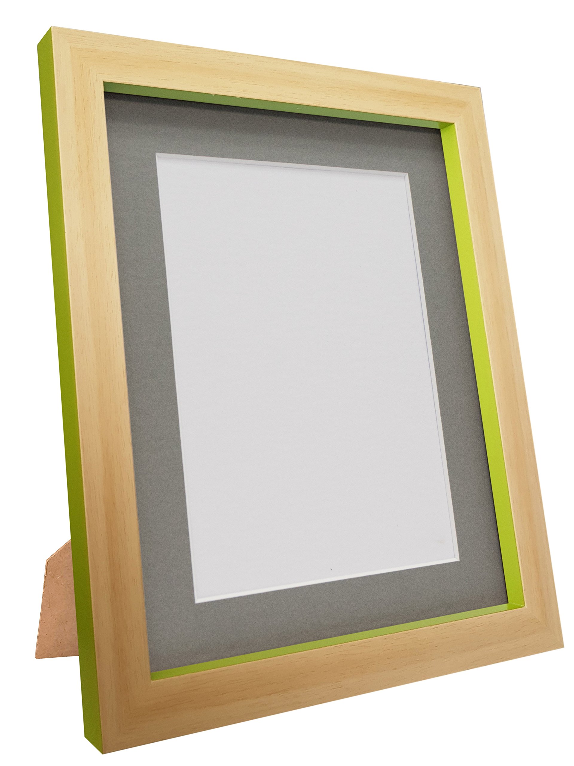 Magnus Beech Picture Photo Frame, Green with Dark Grey with Mount, 20 x 20 Image Size 16 x 16 Inch, Plastic Glass — image 1