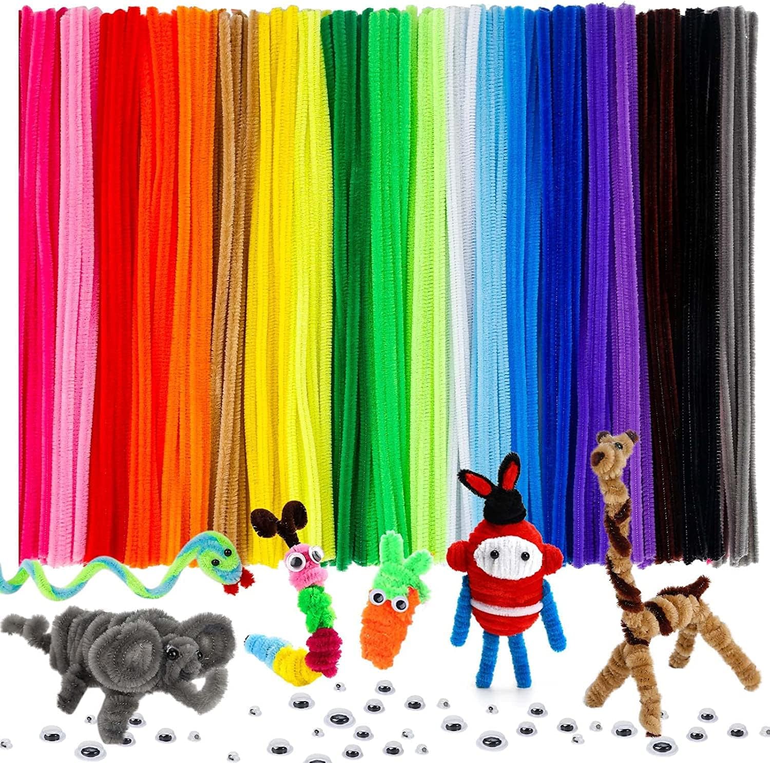 KRAFTMASTERS๏ฟฝ100 PCS Pipe Cleaners Craft Supplies Multi-Color Chenille Stems for Art and Craft Projects Creative DIY Valentine's Day Decorations (12inch x 6mm)