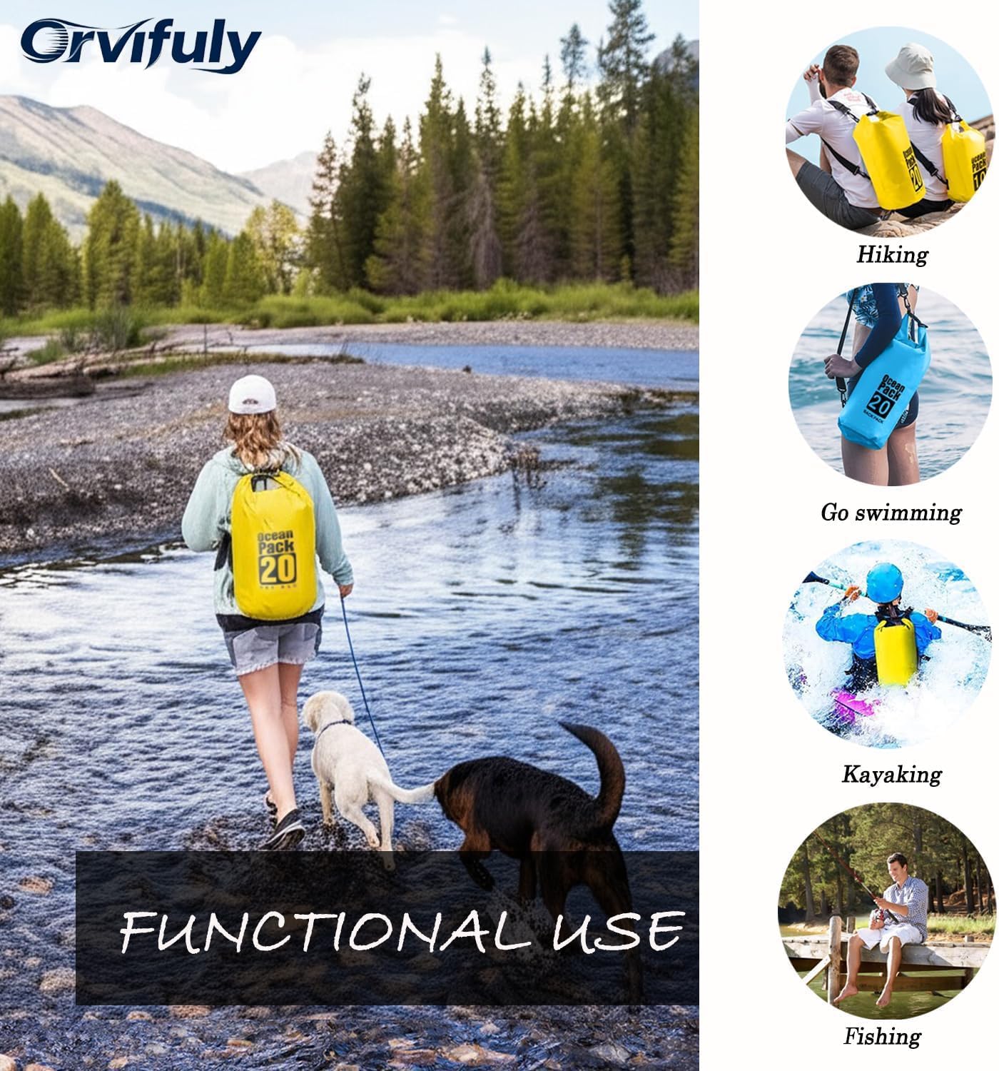 Dry Bag Waterproof Backpack 5L/10L/20L/30L Roll Top Waterproof Bag,Floating Dry bags for Kayaking,Swimming,Boating,Camping,Beach. - Image 6